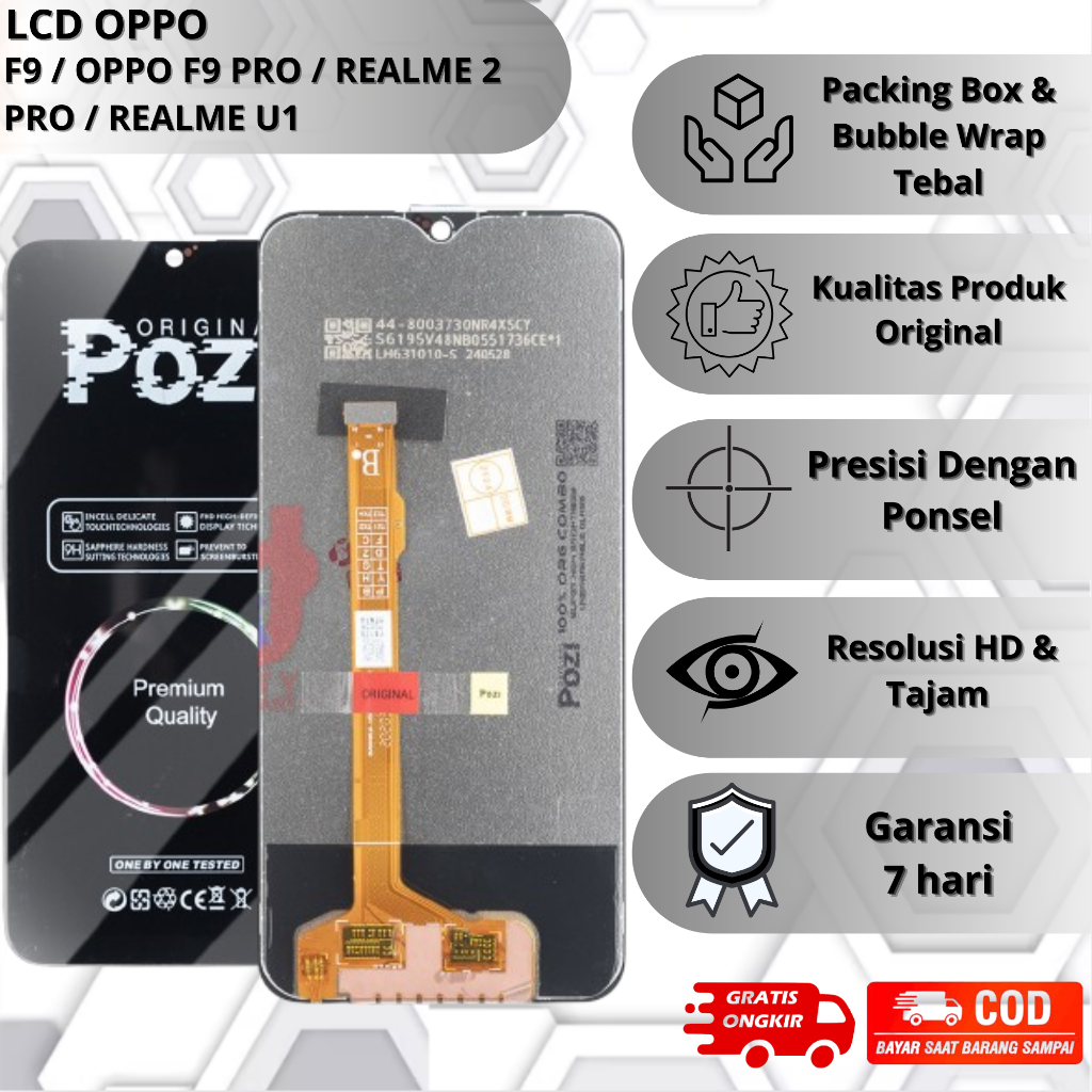 LCD TOUCHSCREEN OPPO F9 / OPPO F9 PRO / REALME 2 PRO / REALME U1 UNIVERSAL COMPLETE FULLSET ORIGINAL