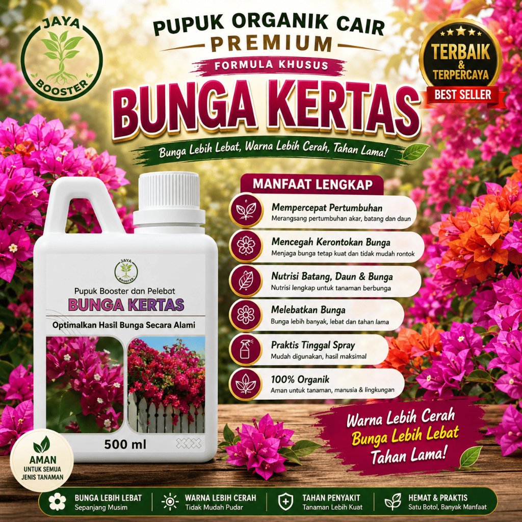 Pupuk Penyubur Pelebat Bunga Kertas 500 ML - Pupuk Bougenville - Pupuk Organik Tanaman Hias