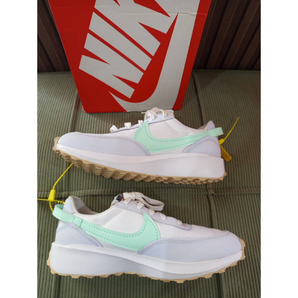 [Preloved Like New] Nike Waffle Debut White Mint Original / Nike Waffle Unisex / Sepatu Pria Nike Sp