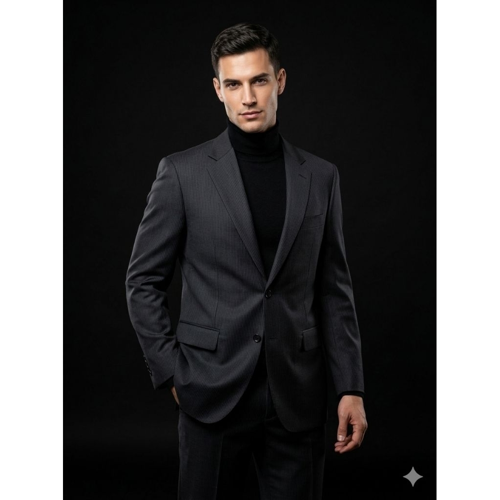 LD 106 GGIO II Hitam Salur BLAZER JAS LUXURY Size L