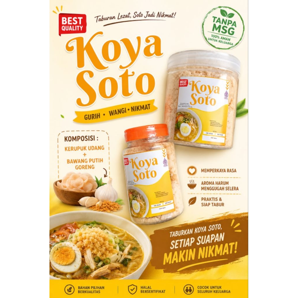 Bubuk Koya Soto penyedap rasa Soto