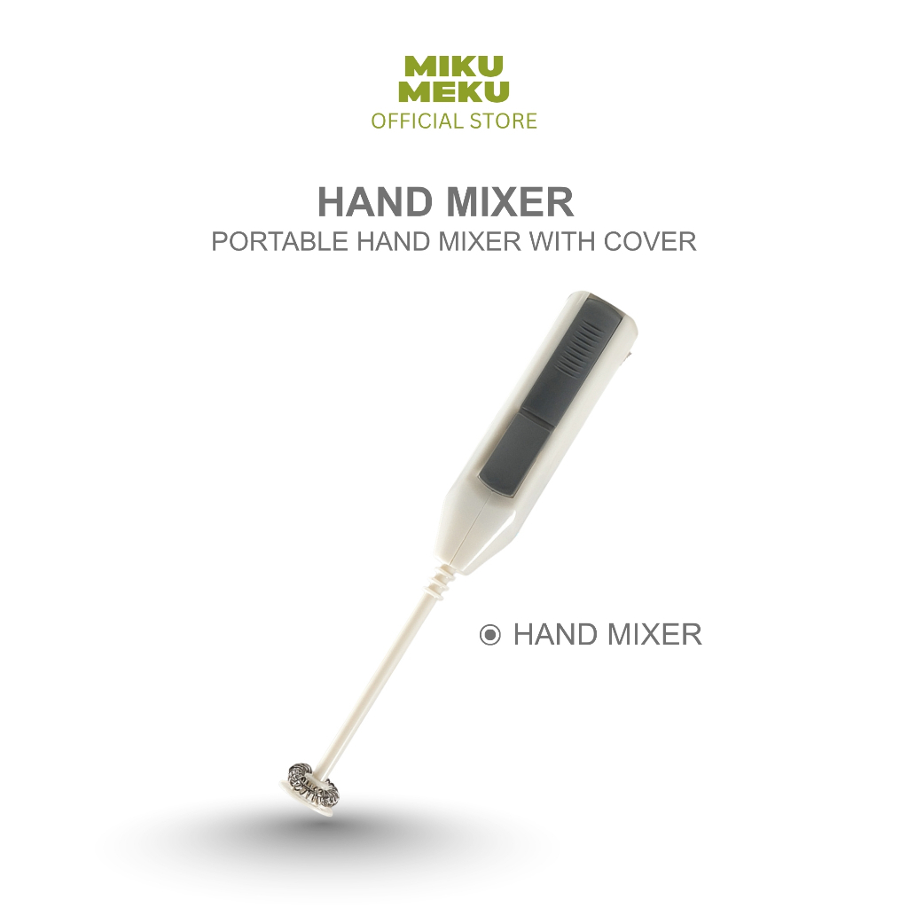 Mini Hand Mixer Alat Pengaduk Matcha Otomatis dengan Perlindungan Dasar Warna Putih by Miku Meku Mat