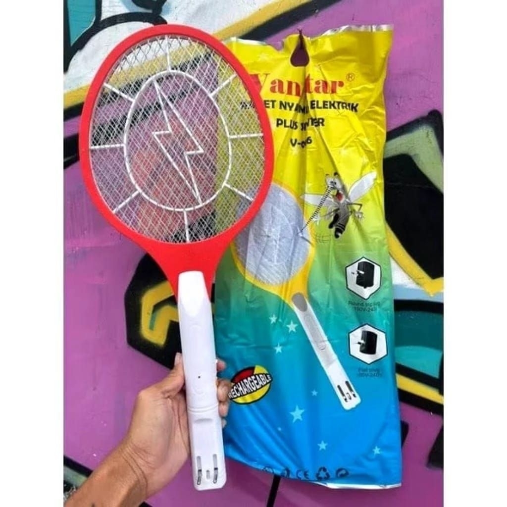 RAKET SETRUM NYAMUK VANSTAR BANYAK WARNA BISA DI CHARGE CAS ALAT PEMBUNUH LALAT DAN NYAMUK