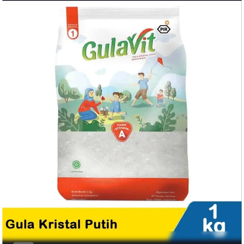Gula Pasir Kristal Putih Tebu GULAVIT 250 Gram / 500 Gram / 1000 Gram (1Kg)