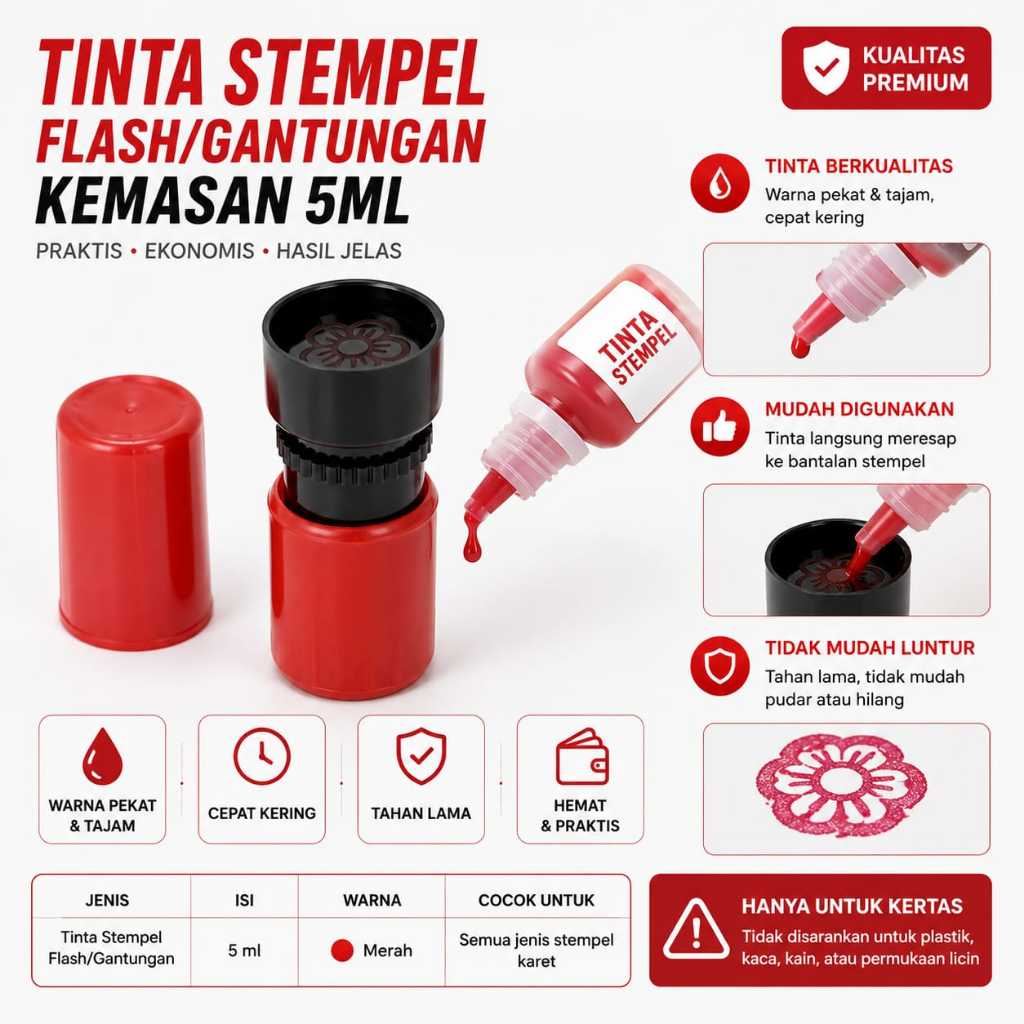 [GEN-Z] TINTA STEMPEL OTOMATIS 5ML/STEMPEL FLASH/STEMPEL GANTUNGAN