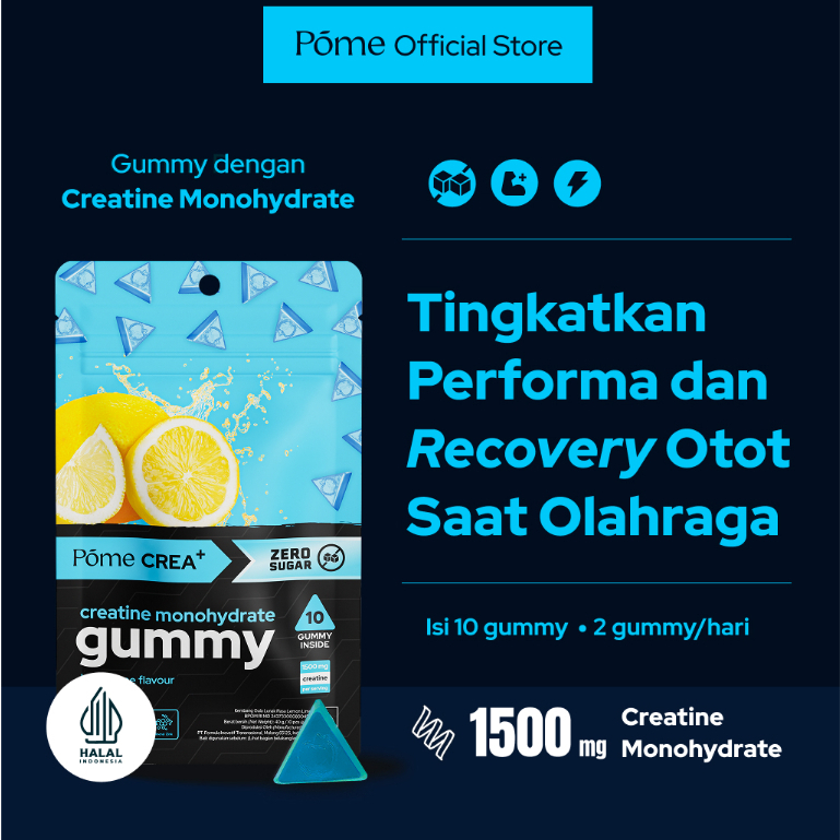 Suplemen Kreatin Bentuk Gummy dengan Kreatin Monohidrat, L-Citrulline, L-Carnitine, dan Vitamin untu