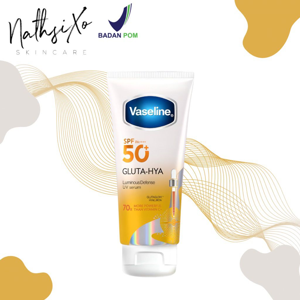 Vaseline SPF 50+ Gluta-Hya Serum Burst Body Sunscreen Luminous Defense 200ml | Sunblock badan