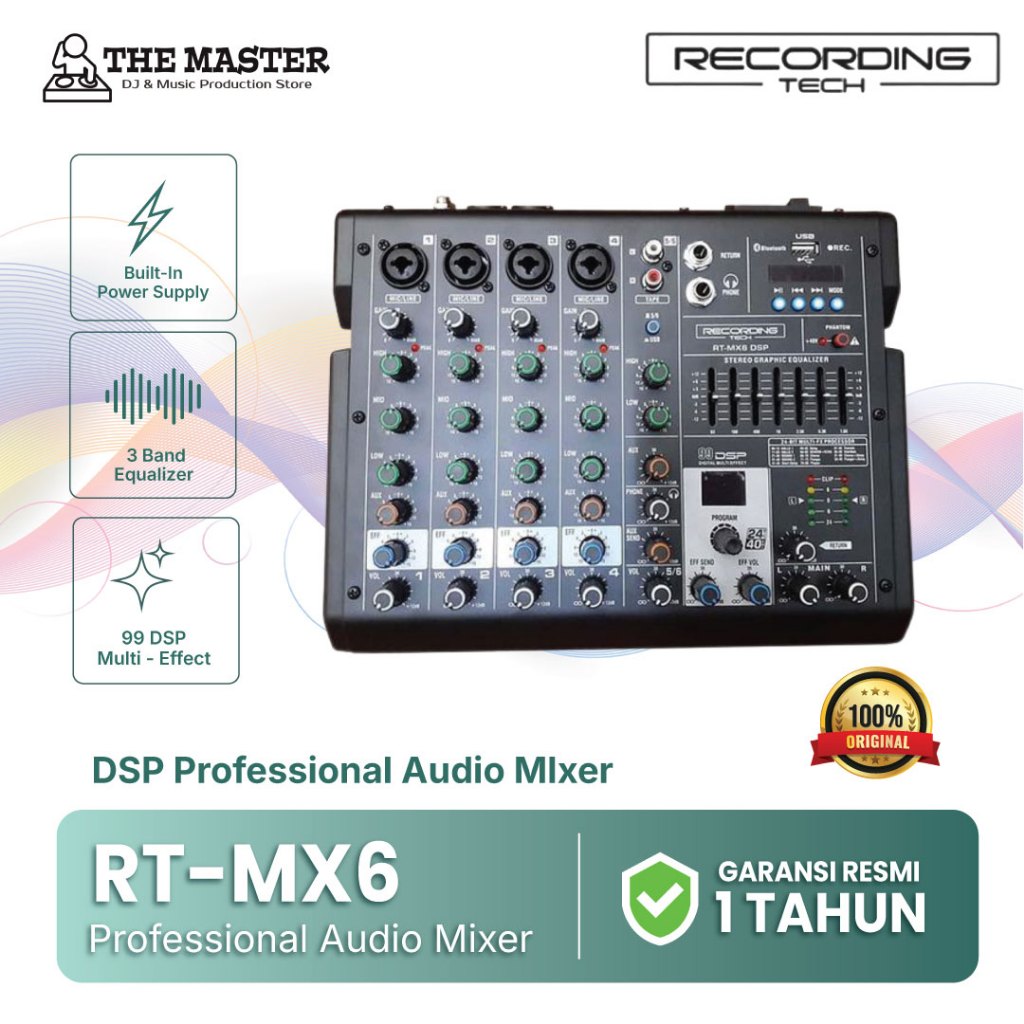 Recording Tech RT-MX6 / RT MX6 / RTMX6 DSP Professional Audio Mixer