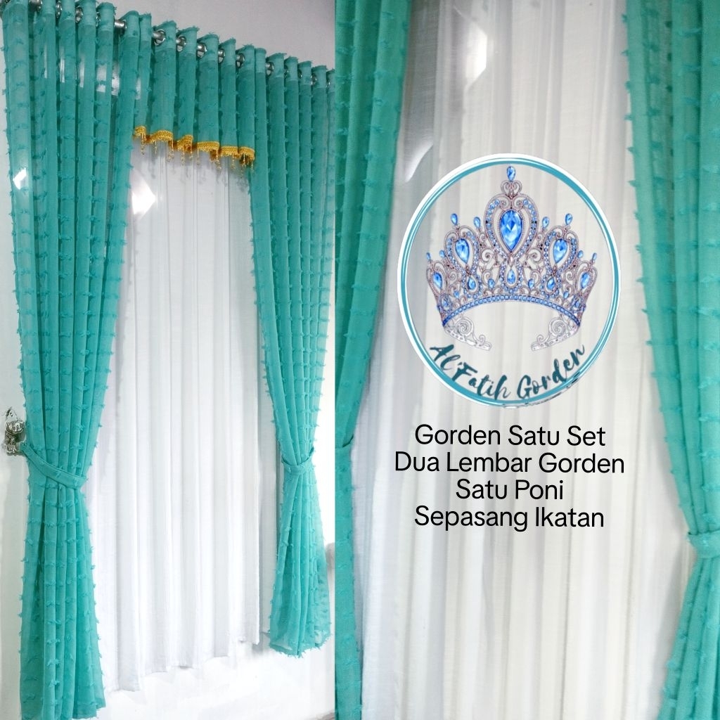 Gorden Satu Set Poni Rubyah Biru Tosca Bondol Timbul