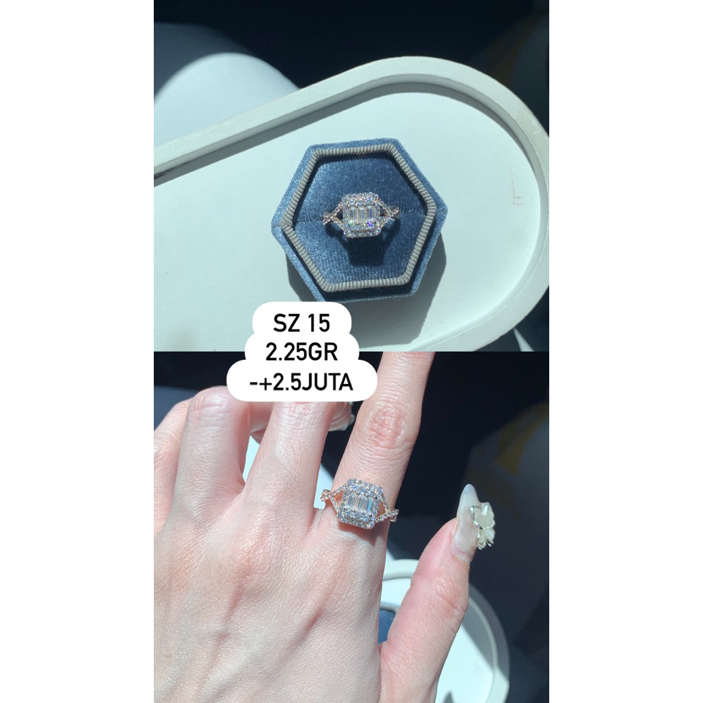 Cincin square baguette ring