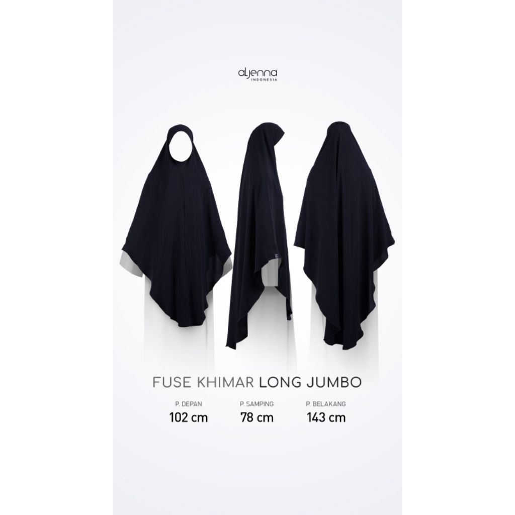 [IMPERFECT SALE ALJENNA] Fuse Khimar Triangle, Long, Long Jumbo, Mini Shoulder Jetblack by aljenna.i