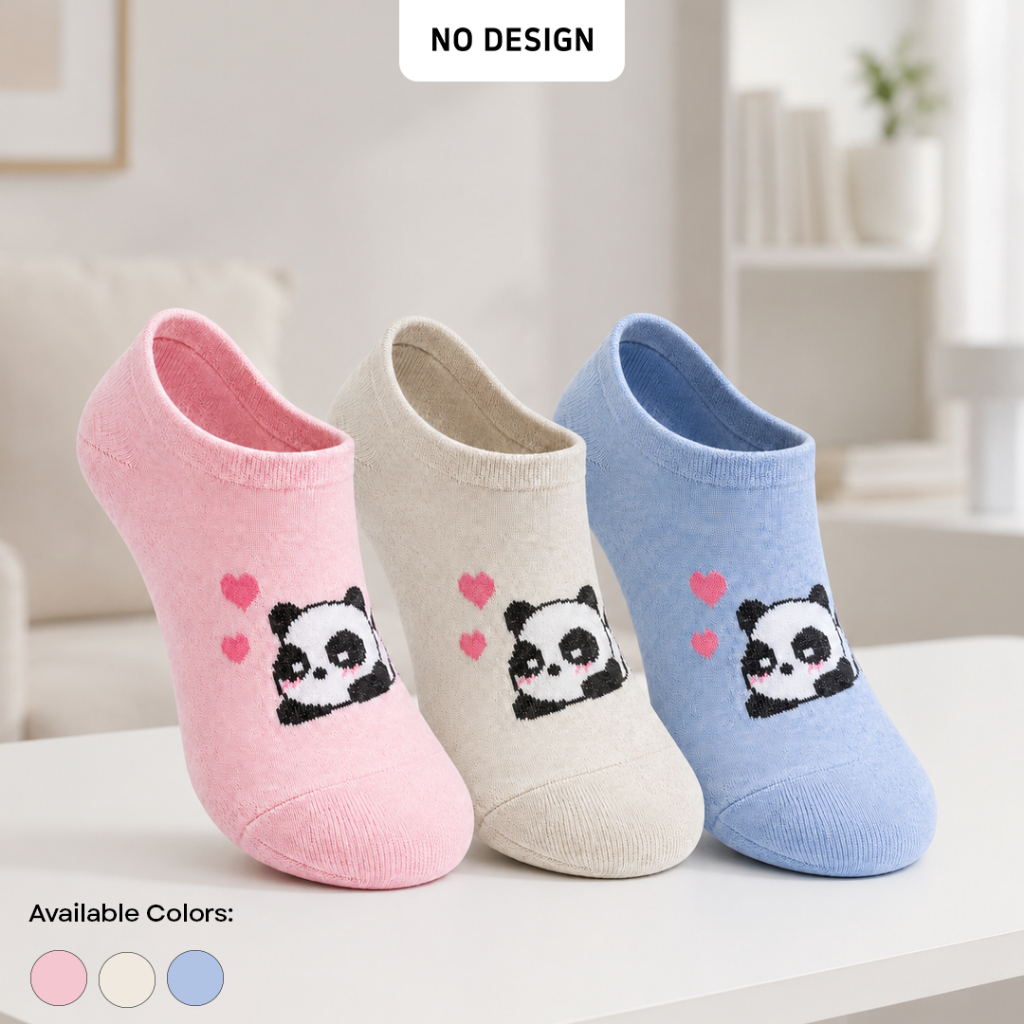 NO DESIGN Korean Socks Motif Panda Invisible Hidden Fake Socks