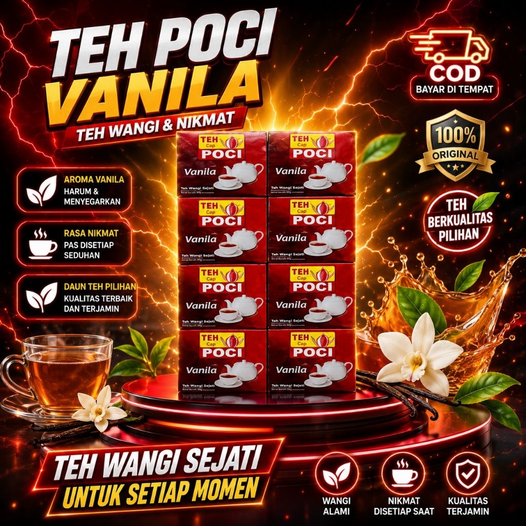 MUMTAAZZTORE TEH CAP POCI BUBUK VANILA 50GR | 1 SLOF ISI 10 ALLTEH KTRK