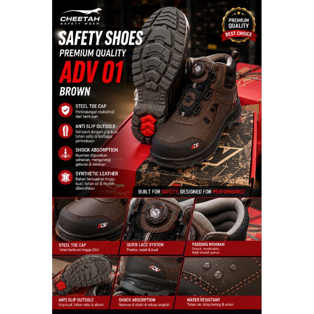SEPATU SAFETY / SAFETY SHOES CHEETAH 6111 C TIGRIS