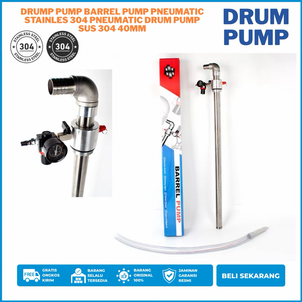Drump pump Barrel pump pneumatic stainles 304 pneumatic drum pump sus 304 40mm