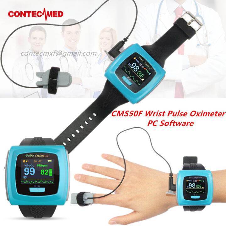 CONTEC MED CMS50F Wrist Pulse Oximeter Over night Sleep Study SPO2 CMS 50F Monitor Blood Oxygen Mete