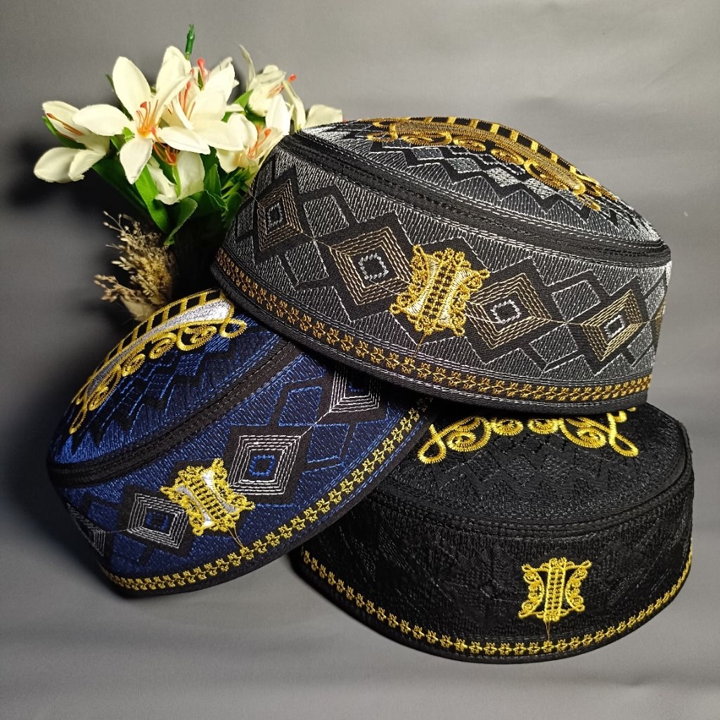 peci kopiah tarumpah motif pintu Aceh full bordir kualitas super premium peci kekinian peci dewasa n