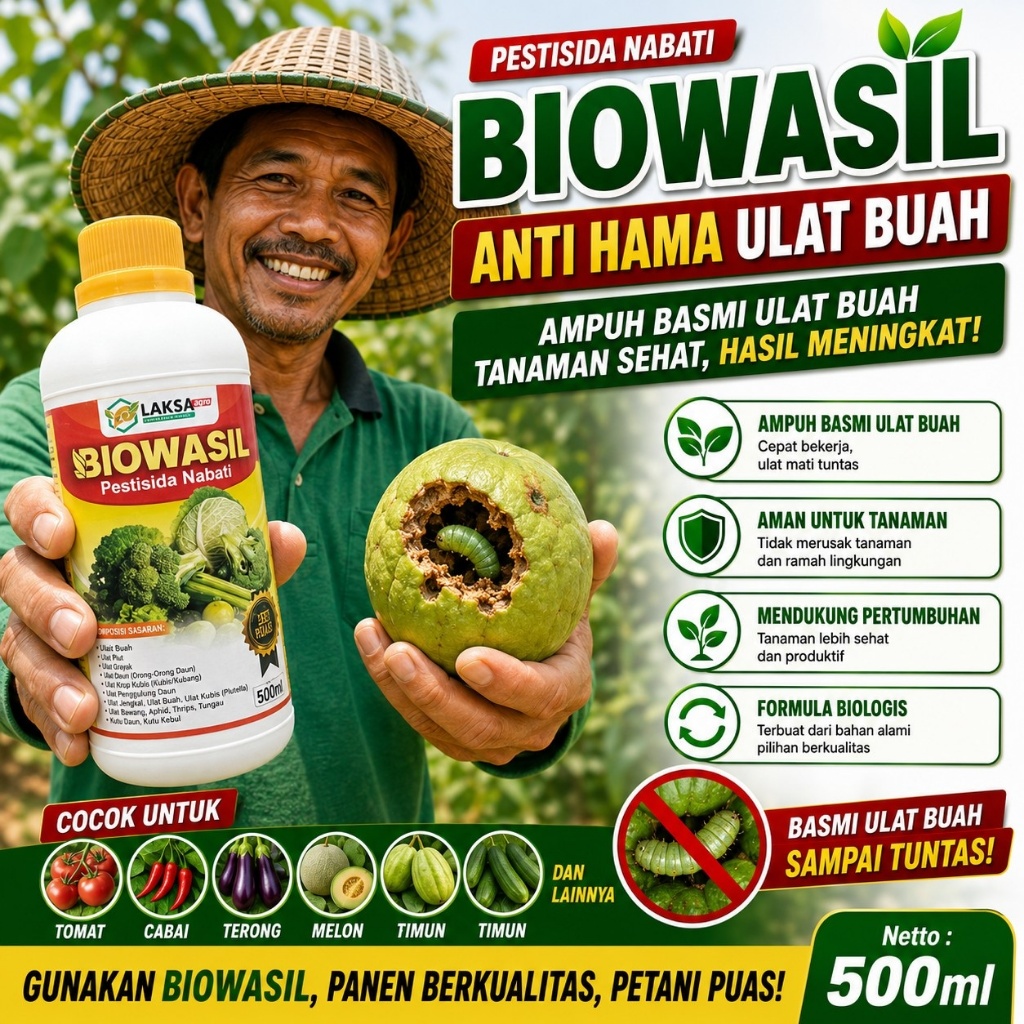 BIOWASIL Pestisida Nabati Organik Obat Hama Lalat Buah Paling Ampuh Insektisida Alami Cair Pembasmi 