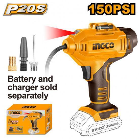 INGCO CACLI2018 KOMPRESOR CORDLESS 20V 150PSI + LAMPU POMPA BAN MOBIL MINI KOMPRESOR