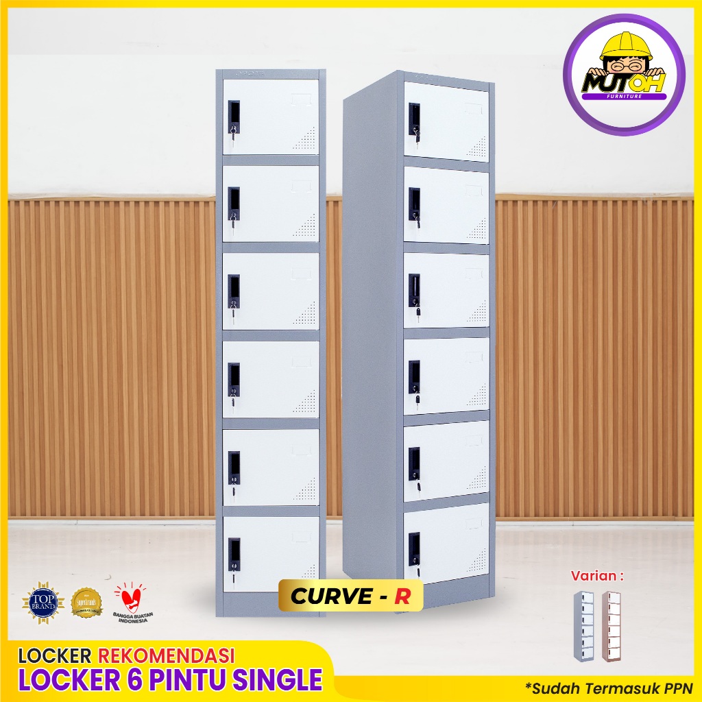 Loker besi 6 pintu | lemari locker besi 6 pintu single MUTOH2000