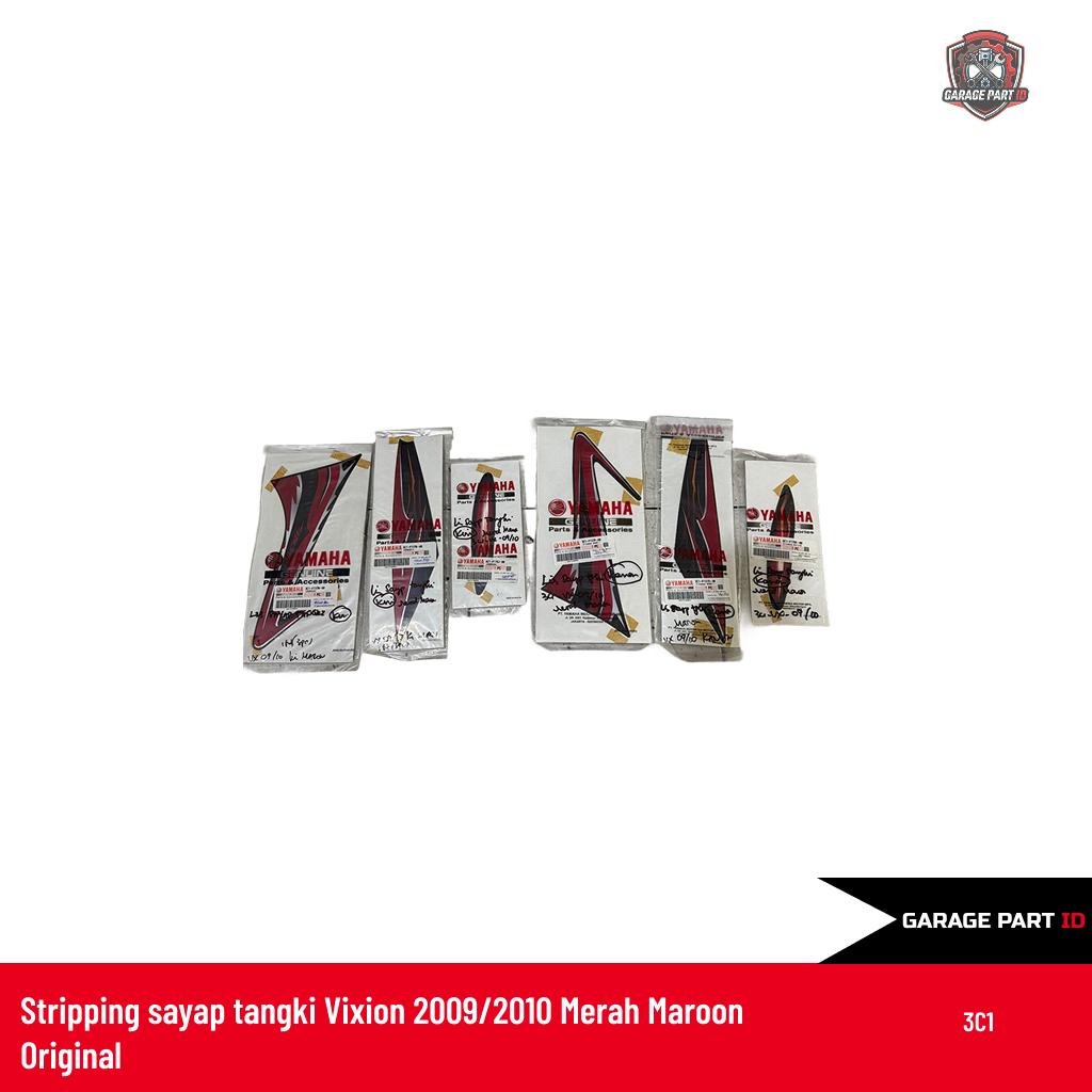 Stripping sayap tangki Vixion 2009/2010 Merah Maroon Original