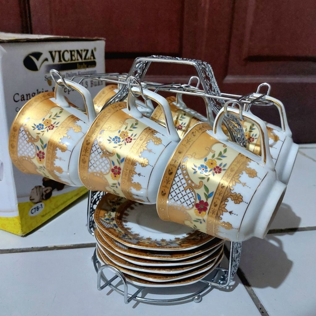 Preloved Vicenza Cup Saucer - Tea Set Cangkir dan Lepek C78-1