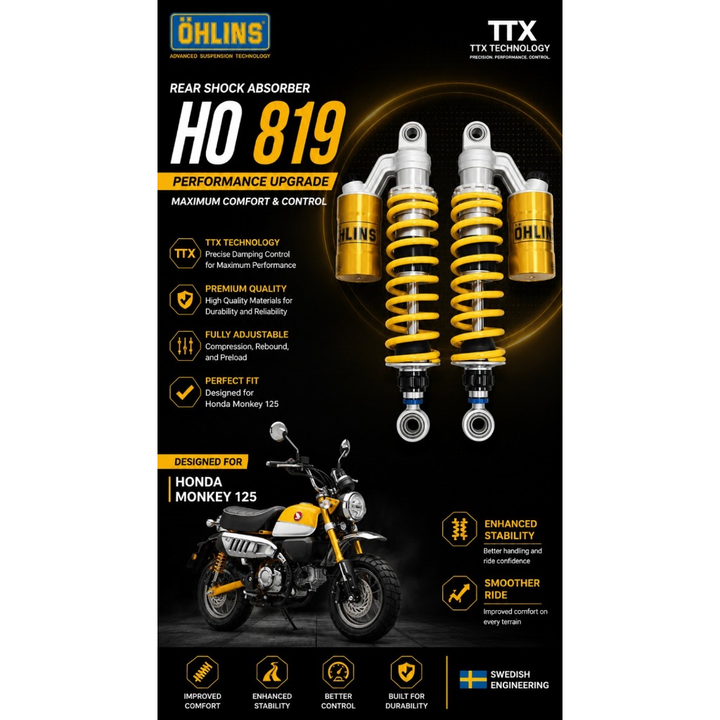 Shock Ohlins Honda Monkey 125 / Yamaha Rx king - HO 819