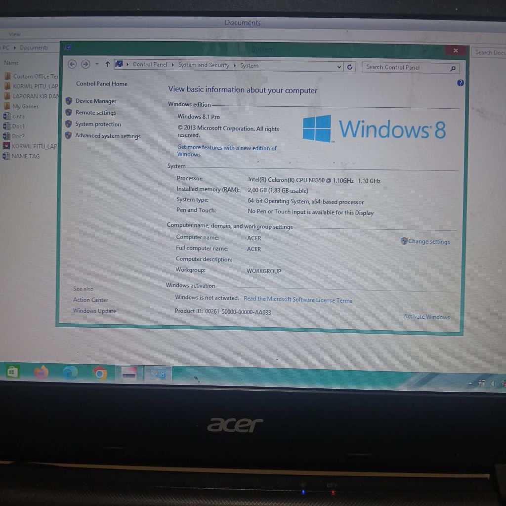Motherboard Mainboard Mobo Mesin Hidup Normal Laptop Acer Aspire Es1-132