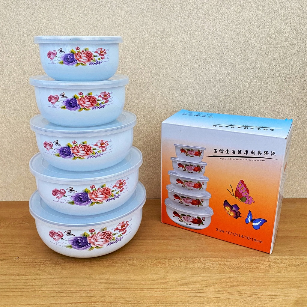 PANCI 5 SUSUN MOTIF BUNGA TB BAHAN STAINLESS STEEL RANTANG SUSUN SAJIAN MAKANAN DENGAN TUTUP