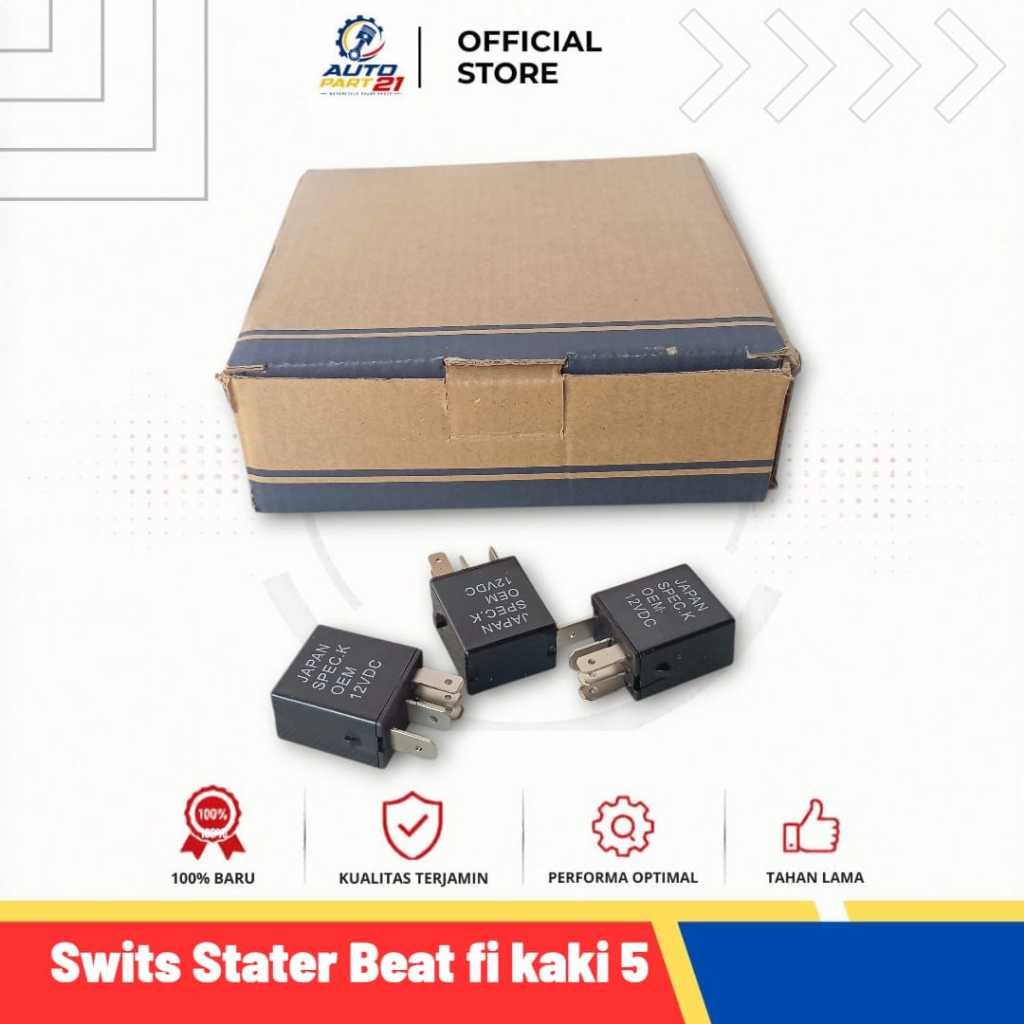Relay Starter Beat Fi / Beat Esp / Beat Led / Scoopy Fi / Spacy Fi / Vario 150 /Relay Starter Kaki 5