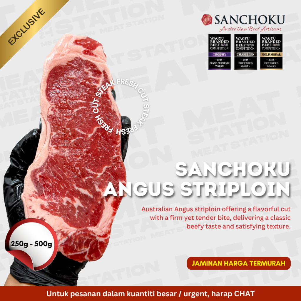 Sanchoku Angus Striploin / Beef Steak Cut