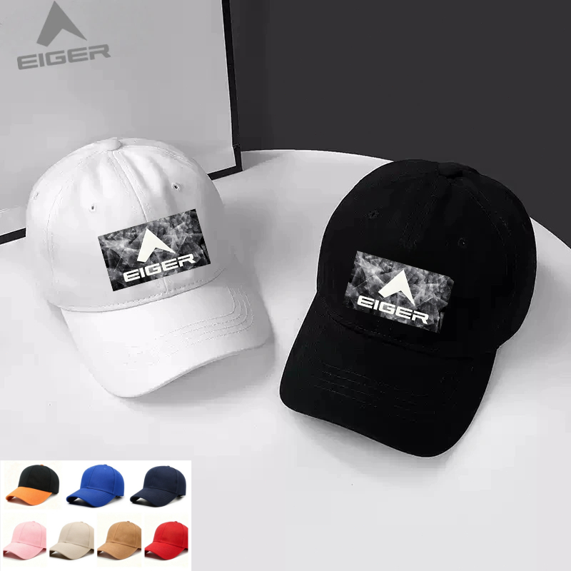 TOPI EIGER Unisex Hitam Putih Topi Baseball Casual Streetwear Premium