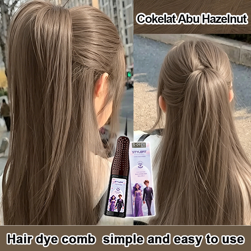 [Ready Stock] STYLE FIT cat rambut Hazelnut Grey Brown,Tidak perlu bleach,pria dan wanita hair color