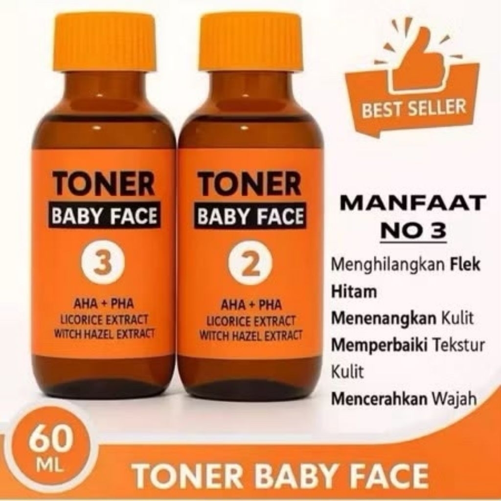 Toner RDL Babyface No 2 dan 3 Mencerahkan wajah menghilangkan kusam