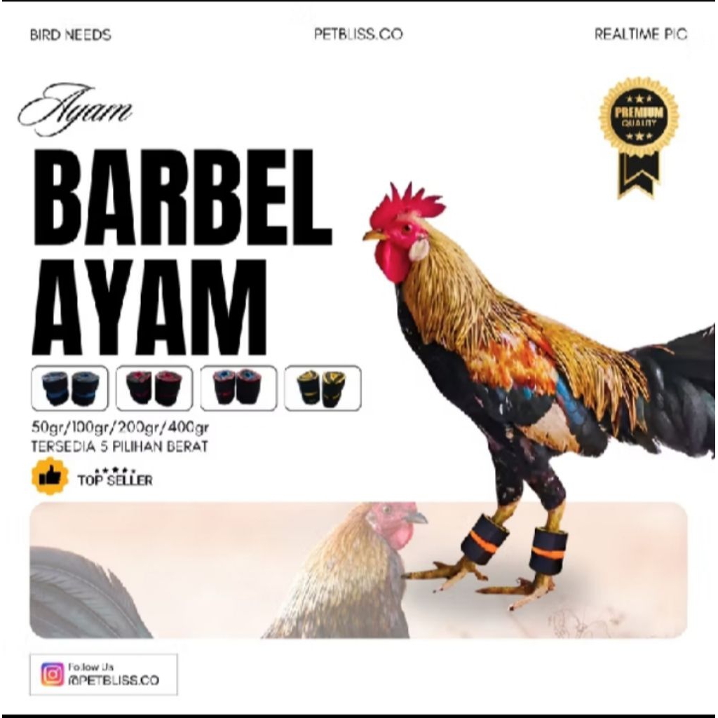 Barbel Super Ayam Petarung ( 200grm - 500grm ) Barbel Super Pemberat Kaki Ayam Bangkok Jantan Laga J