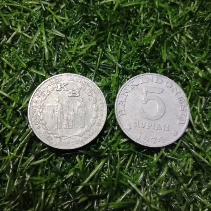 uang kuno 5 rupiah koin kb besar asli bekas edar