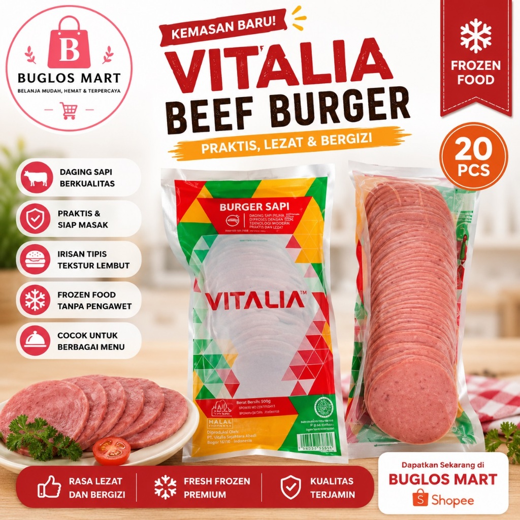 Vitalia Daging Burger Mini 20s