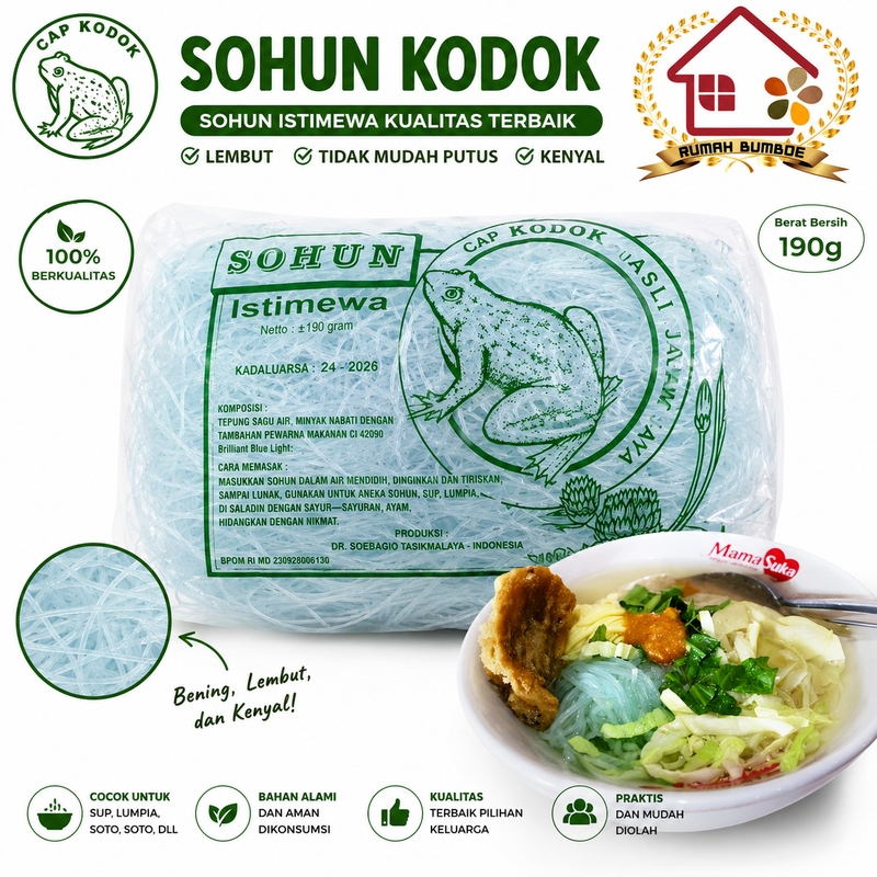 (190 gr) SOHUN ISTIMEWA CAP KODOK | Sohun Biru