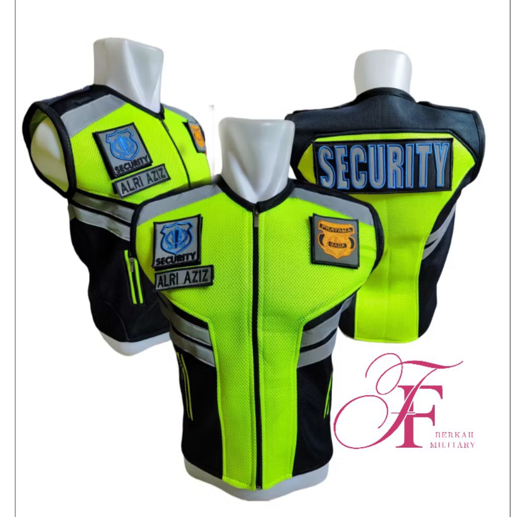 Rompi Jaring Satpam Reflektif High-Visibility/Tactical Security Vest Double Mesh Premium