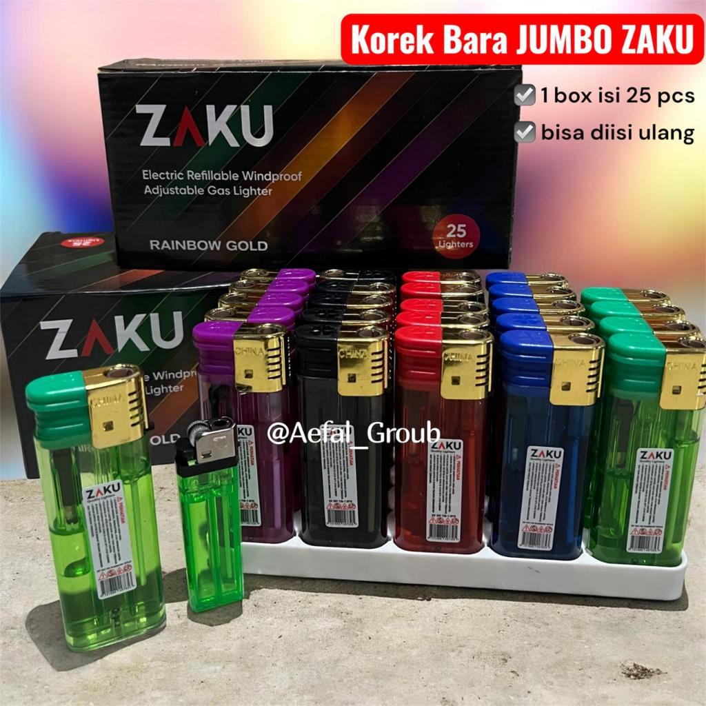 (25 Pcs) KOREK API BARA JUMBO ZAKU RAINBOW