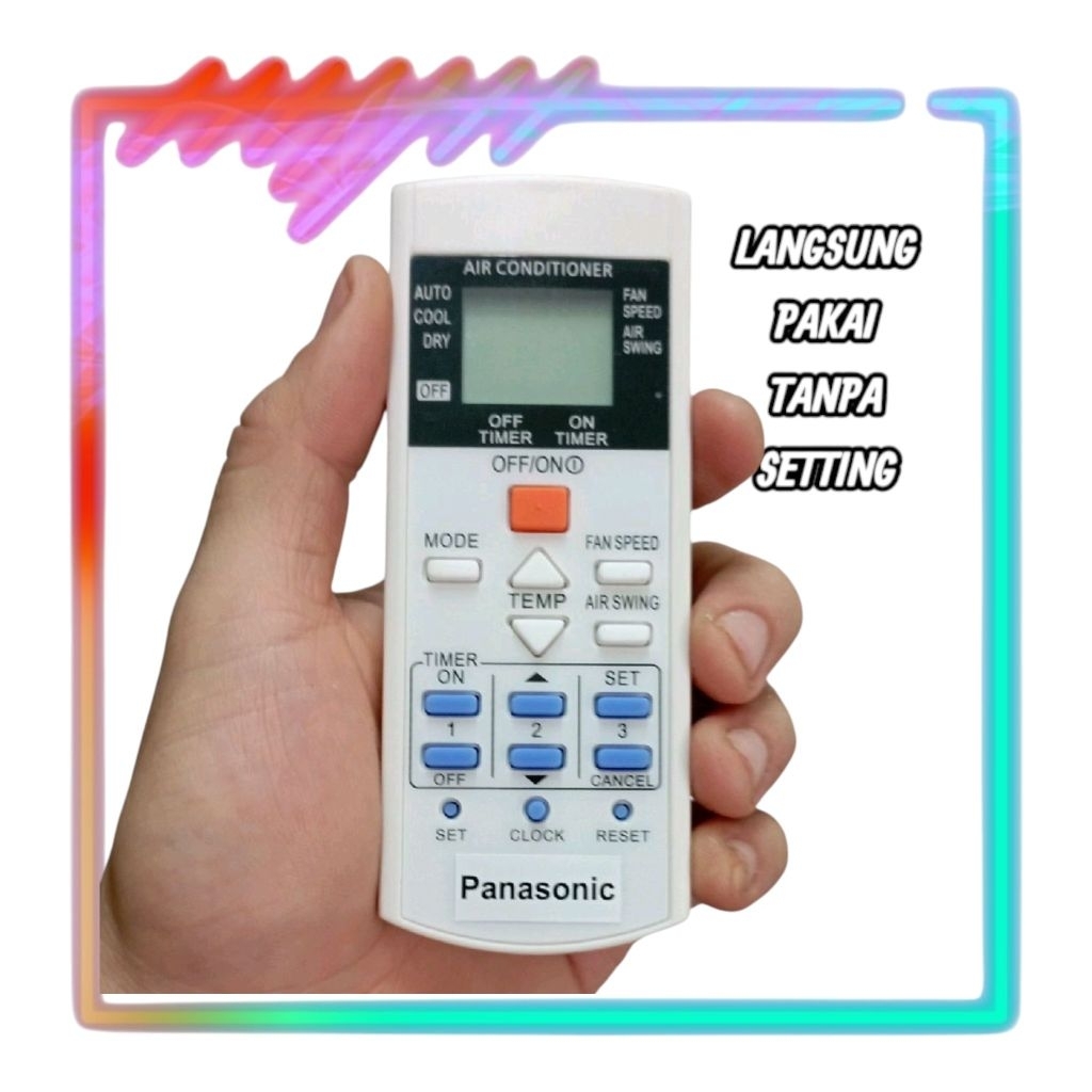 Remot Remote AC Pengganti Tanpa Setting Panasonic CS-PC5MKJ CS-PC7MKJ CS-PC9MKJ CS-PC12MKJ (LANGSUNG