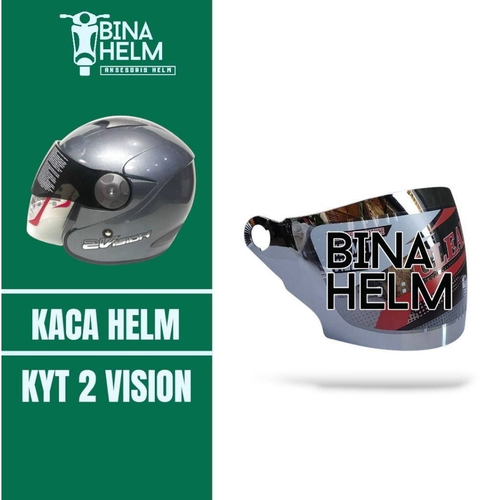 BINAHELM Kaca Helm 2 VISION Bening Hitam Silver Pelangi
