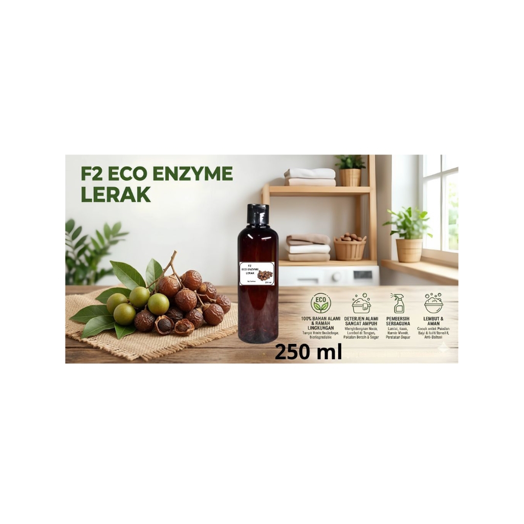 F2 ECO ENZYME LERAK 250 ml,, EE Fermentasi 1 tahun