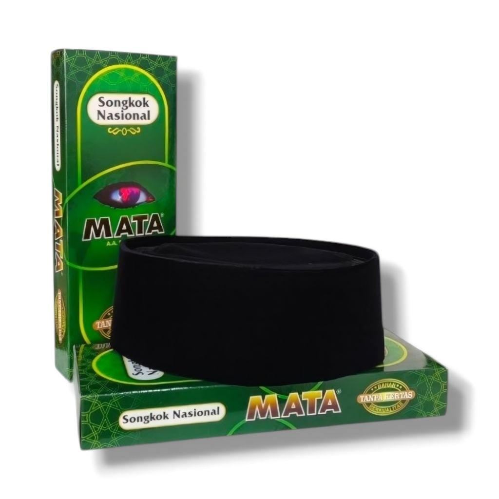 Peci | Kopiah | Songkok Nasional Hitam Polos AC Mata Original | Tanpa Kertas