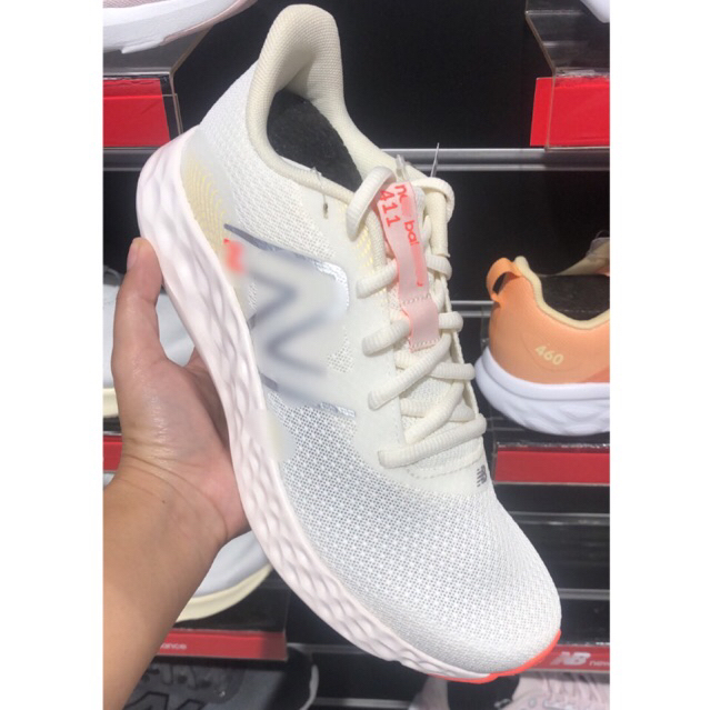 NB V3 411 Running Shoes for Women - Ivory, Black, Peach