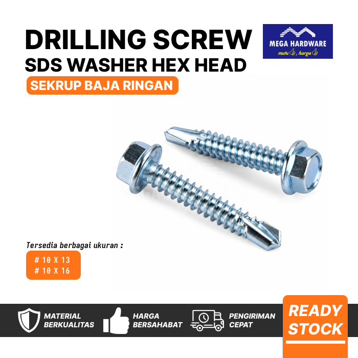 W SDS Washer Head, Self Drilling Screw, Sekrup Drilling,Sekrup Roofing