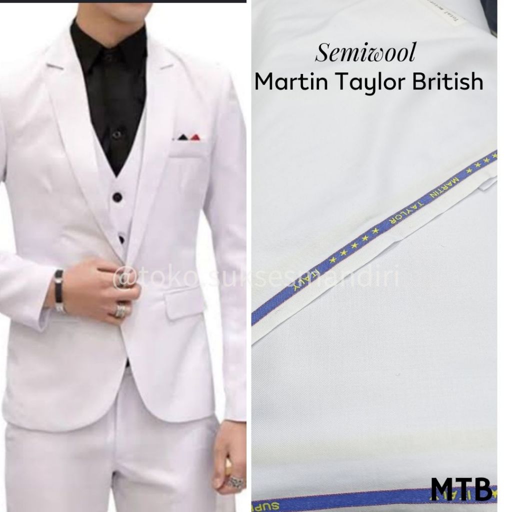 [MTB] BAHAN KAIN JAS MARTIN TAYLOR BRITISH / BAHAN KAIN JAS PUTIH HALUS / SEMIWOOL JAS FORMAL / BAHA