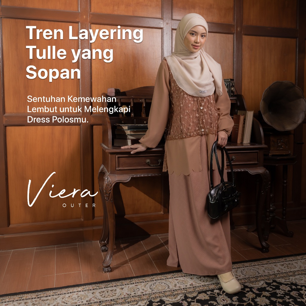 JILBRAVE Viera Outer Brukat Bordir Premium Wanita Muslimah Elegant