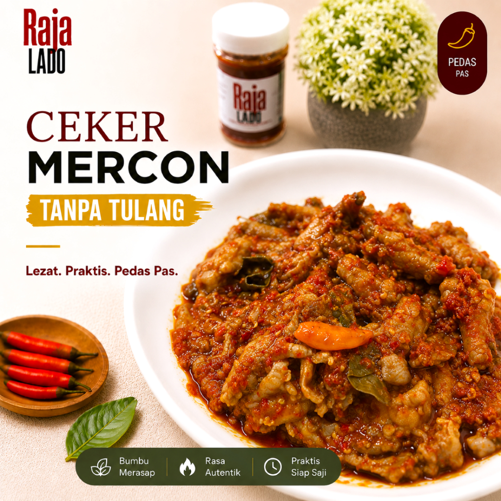 RAJALADO | Ceker Mercon Tanpa Tulang Pedas Nikmat Kemasan Frozen 100 Gram