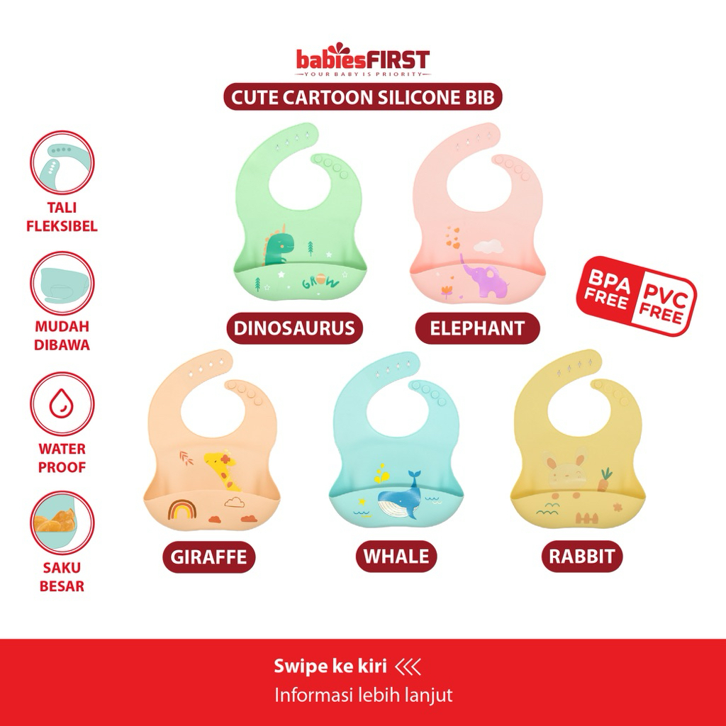 Babiesfirst Cute Cartoon Silicone Baby Bib